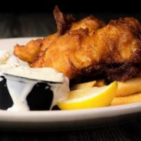 Fish And Chips 2 Piece · Fresh cut Cod hand dipped in our Guinness batter, fried to perfection. Served with fries and...