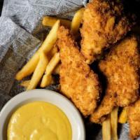 Farmhouse Tenders · Fresh juicy chicken strips hand-breaded to order with our special blend of herbs and spices.