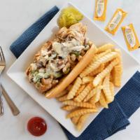 Philly Steak Sandwich Combo · Served with fries and drink.