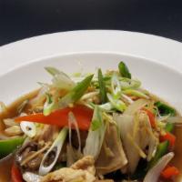 Ginger Sauce · Sauteed with fresh ginger, onions, scallions, bell pepper, mushroom.