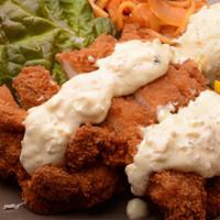 Chicken Nanban · Fried chicken soaked in sweet vineger, top with tartare sauce.