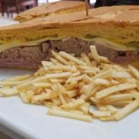 Medianoche / Cuban Media Noche Sandwich  · with picos, mayo and mustard