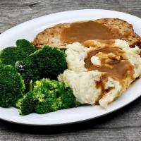 Homemade Meatloaf | Value Meal · One slice of our famous Homemade Meatloaf topped with Brown Gravy and Vegetable of the Day a...