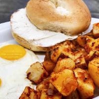 Eggs Any Style · Eggs your way with a choice of Side and Toast or Bagel