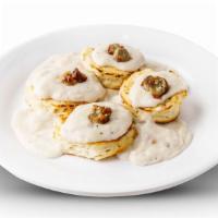 Biscuits And Gravy · 2 piece buttermilk biscuits smothered with creamy sausage gravy.