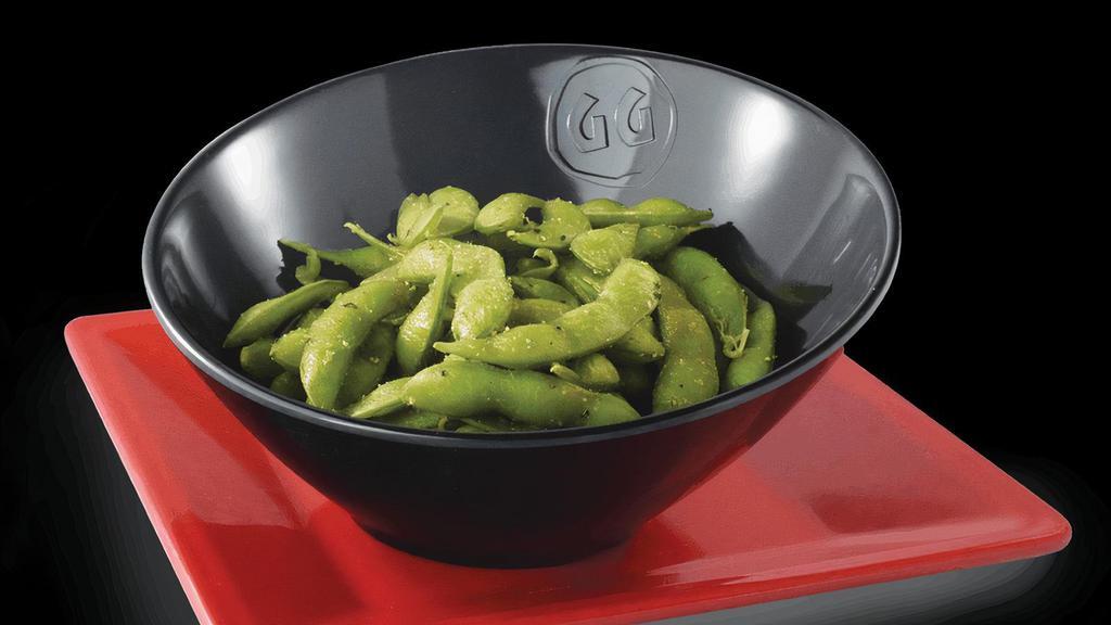Garlic Citrus Edamame · Work up a Warrior's appetite with perfectly steamed soybean pods gently tossed with our signature Genghis Grill citrus seasoning blend and kosher salt.