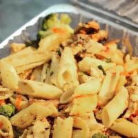 Pasta Salad · Penne pasta, grilled chicken, and roasted vegetables: onion, green peppers, mushrooms, brocc...