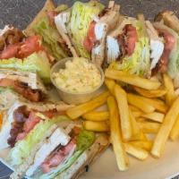 Turkey Club · Fresh roasted turkey. Served on choice bread. Stacked high with lettuce, tomato, and bacon. ...