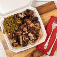 Jerk Chicken Platter  · Half Jerk Chicken and Half meat of choice