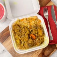 Curry Chicken Platter · Half Curry Chicken Half meat of choice