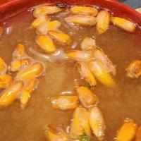 Chilcano Miso Soup · Fish broth, corvina, miso and green onions.