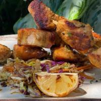 Salmon Robata · marinated & grilled | curry spices | cole slaw