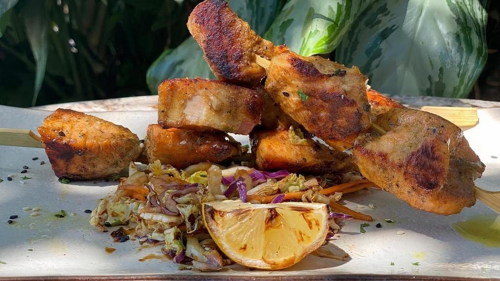 Salmon Robata · marinated & grilled | curry spices | cole slaw