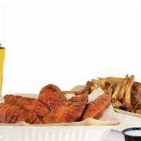 8 Pieces Crispy Tender Combo · 8 crispy tenders with 2 flavors, 2 dips, large fries or veggie sticks.