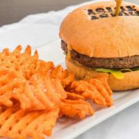 Impossible Burger · Plant based burger, special sauce and sweet potato fries.