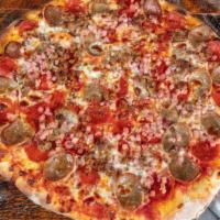 All Meat Pizza · Pepperoni, ham, sausage, beef, and extra mozzarella.