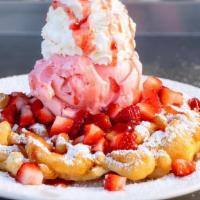 Very Berry · Served with fresh strawberries, strawberry ice cream, whipped cream, strawberry drizzle.
