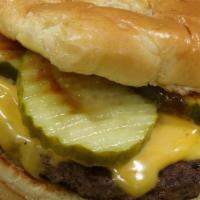 The Burglar · Pickles, Mac's steak sauce, American cheese.