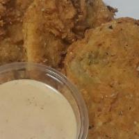 Side Fried Green Tomato · 3 slices of our hand-breaded green tomatoes.