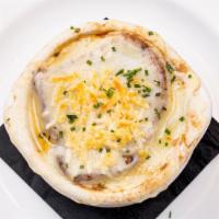 French Onion Soup · five onions, gruyere cheese, sourdough crouton