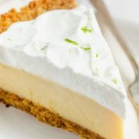 Key Lime Pie · Key lime juice, sweetened condensed milk in pie crust.