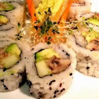 Blue Cali Roll · Real blue crab meat, avocado, and cucumber