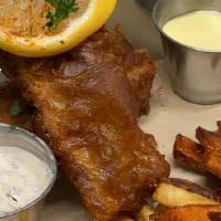 Fish & Chips · Grouper lightly battered and served with your choice of side.