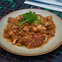 Paul & Alba'S Jambalaya · Proper Sausage, shrimp and chicken sautéed with peppers and onions tossed in Cajun Sauce.