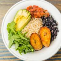Core 57 Bowl · Gluten-Free. Brown rice, arugula, chunky red salsa, plantains, black beans, avocado, kosher ...