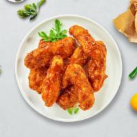 Bbq Bender Tenders · Chicken tenders breaded and fried until golden brown before being tossed in barbecue sauce.