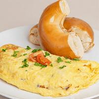 Wynwood Omelet · Cheese omelet. Served with a toasted bagel with butter.