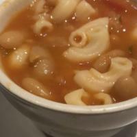 Pasta Fagioli Soup
 · Ditalini pasta, white cannellini beans, olive oil, onions, and seasonings simmered to perfec...
