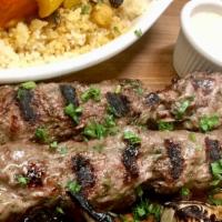 Kofte Kebab · 2 skewers of traditional kofte (ground beef mixed with herbs and spices)  grilled to perfect...