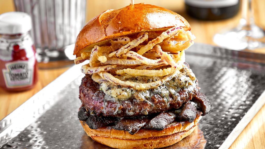 Truffled Mushroom Burger · Portabella mushrooms, King’s butter, yellow onion. Consuming raw or undercooked meats, poultry, seafood, shellfish or eggs may increase your risk of foodborne illness.