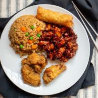 Fried Rice,Mongolian Chicken,Sesame Chicken,Egg Roll · 