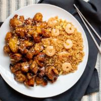 Fried Rice,Spicy, Bourbon Chicken,Egg Roll · 