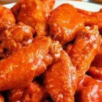 Wings · Served with homemade ranch or bleu cheese celery and carrots.