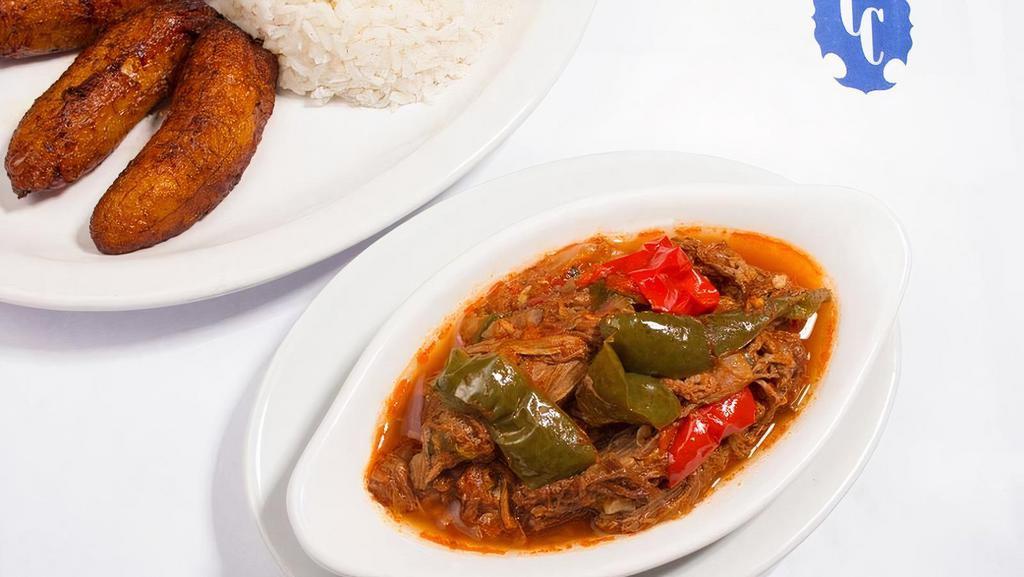 Ropa Vieja · Shredded Beef in an Onion, Bell Peppers and Tomato Beef Sauce