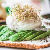 Avocado Toast · Multigrain toast, cream cheese, smoked eggplant sauce, avocado, and seed mix. You can add ca...