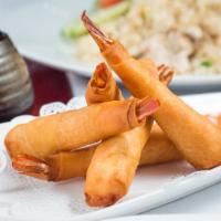 Winter Shrimp (5) · Shrimp and chicken wrapped with wonton skin and deep-fried served with sweet and sour sauce.