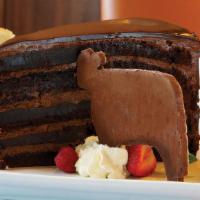 Gigantic Chocolate Cake · Decadent and 10 layer chocolate layer cake brushed with baileys Irish cream, chocolate mouss...