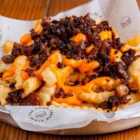 Crinkle Fries With Cheese And Bacon · 