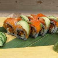 Super Crunch Roll* · crunch roll, smoked salmon & avocado on top