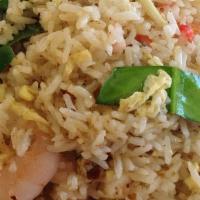 Spicy Thai Fried Rice · Our chef's favorite fried rice with choice of meats in special Thai recipe.