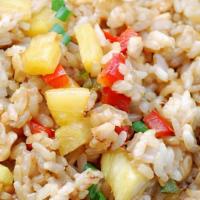 Thai Pineapple Fried Rice · Choice of chicken, beef, shrimp or vegetable.
