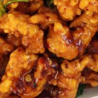 General Tso'S Shrimp · Hot and spicy. Battered fried shrimp then sautéed in our special sauce garnished with brocco...
