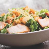 Chicken Caesar Salad · Hearts of romaine served with creamy lime Caesar dressing on the side,  with house-made cros...
