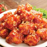 Yang Nyum Chicken · Mixed With Korean Style Sweet and Spicy Sauce