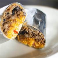 Burritos · Rolled flour tortilla stuffed w/ beef & melted cheese.