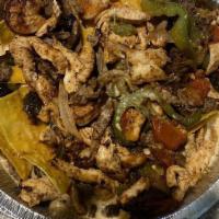 Nachos Jalisco · Nachos covered with cheese dip and topped with grilled beef, chicken and shrimp, with
pepper...